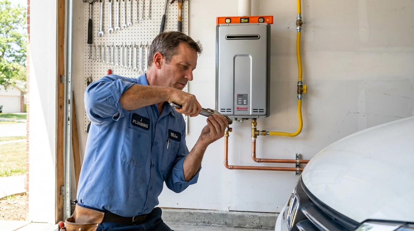 Tankless water heater installation by a Johns Plumbing LLC plumber in Cromwell